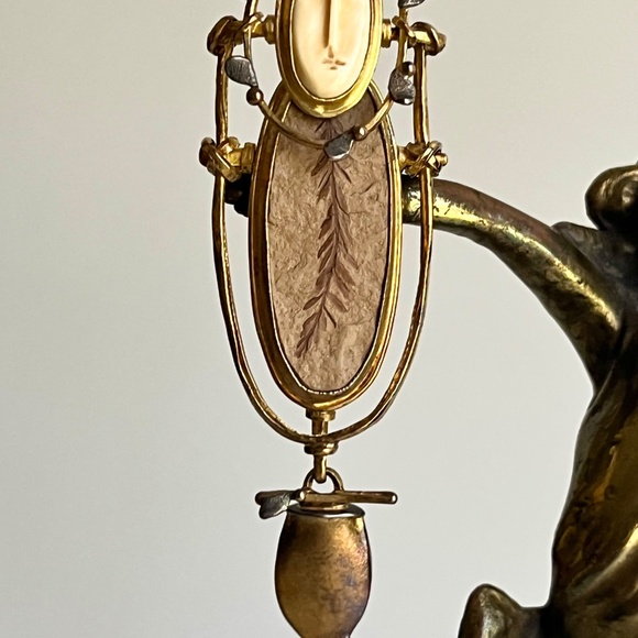 Carolyn Morris Bach Brooch Pendant 18K, 22K, Sterling and Agate - Picture 12 of 15